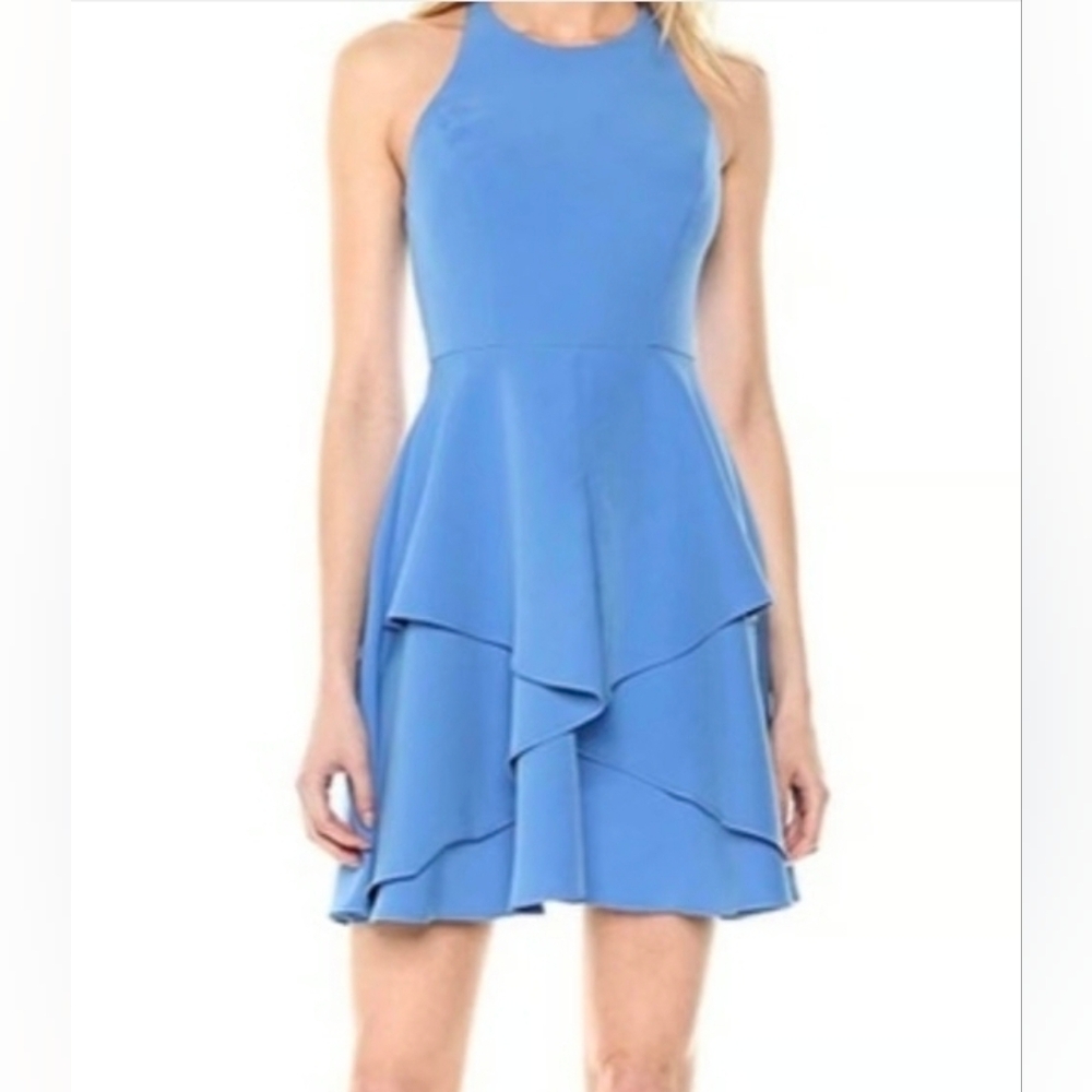 Chic High-Low Blue Dress
